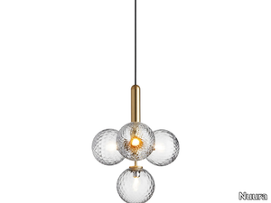 MIIRA 4 BRASS OPTIC - LED blown glass pendant lamp _ Nuura