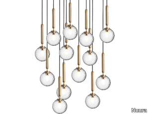 MIIRA 13 BRASS OPTIC - LED glass chandelier _ Nuura