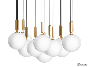 MIIRA 13 BRASS - LED glass chandelier _ Nuura