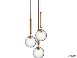 MIIRA 3 BRASS OPTIC - LED glass chandelier _ Nuura