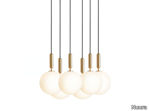 MIIRA 6 BRASS OPAL - LED glass chandelier _ Nuura