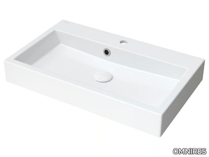 THASOS M+ THASOS700ZP/500ZP - Wall-mounted/countertop composite material washbasin with overflow _ OMNIRES