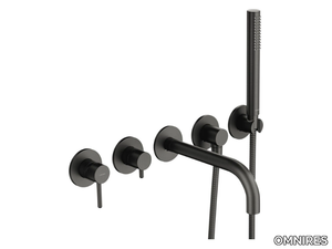 Y Y1237/1 - Wall-mounted 5 hole bathtub mixer with hand shower _ OMNIRES