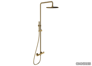 Y Y1244M - Wall-mounted shower panel with overhead shower and hand shower _ OMNIRES