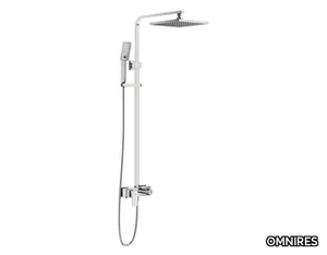 FRESH FR7144 - Wall-mounted shower panel with overhead shower and hand shower _ OMNIRES