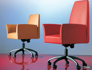 SC1023 - Leather office chair with 5-Spoke base _ OAK