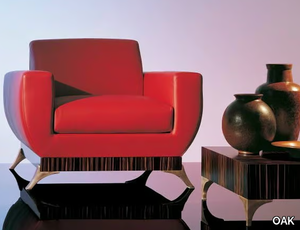 SC1010/P - Leather armchair with armrests _ OAK