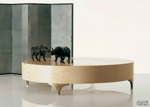 SC1034 - Round low wooden coffee table _ OAK