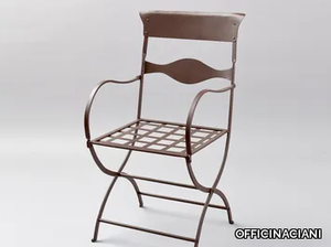 DUE LAMIERE - Stainless steel garden chair with armrests _ OFFICINACIANI