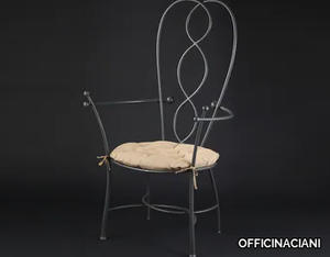 HEART - Wrought iron chair with armrests _ OFFICINACIANI