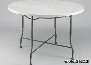 INTRECCIO - Round Carrara marble garden table _ OFFICINACIANI