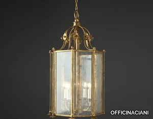 OTTAGONA FIORI - Glass and iron pendant lamp _ OFFICINACIANI