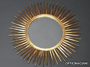 SOLE - Contemporary style framed wall-mounted round iron mirror _ OFFICINACIANI