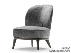 NICOLE - Upholstered armchair with wooden legs _ OPERA CONTEMPORARY