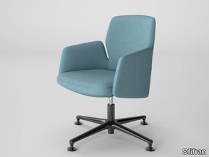 CHANNEL - Leather office chair with castors with 5-Spoke base _ Ofifran