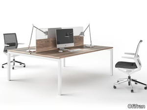 NEXO - Multiple rectangular wood veneer office desk _ Ofifran