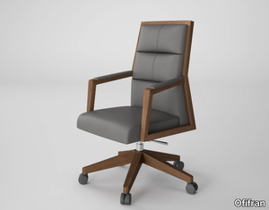 SQUARE - Medium backrest executive chair with beech base _ Ofifran