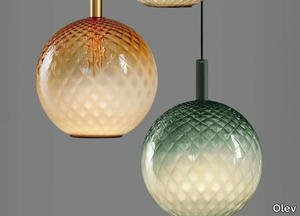 BEAM STICK NUANCE BALLOTON 350 - Blown glass pendant lamp _ Olev