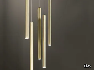 SHINE VERTICAL - LED dimmable brass pendant lamp _ Olev