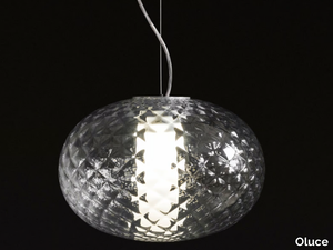 RECUERDO - 484 - LED glass and aluminium pendant lamp _ Oluce