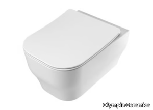 SYNTHESIS ECO - Wall-hung rimless Vitreous China toilet _ Olympia Ceramica