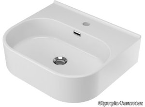 SYNTHESIS ECO - Wall-mounted oval ceramic washbasin _ Olympia Ceramica