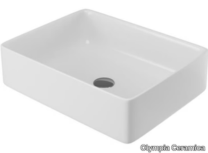 TOKYO - Countertop rectangular ceramic washbasin _ Olympia Ceramica