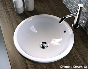 TRIS - Inset round ceramic washbasin _ Olympia Ceramica