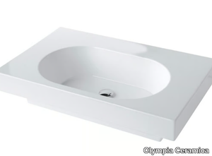 TUTTO EVO - Wall-mounted ceramic washbasin _ Olympia Ceramica
