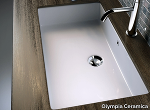 DRESS - Undermount rectangular ceramic washbasin _ Olympia Ceramica