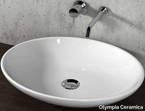 ATENE - Countertop oval ceramic washbasin _ Olympia Ceramica