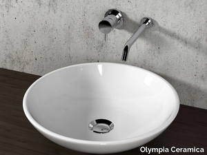 ATENE - Countertop round ceramic washbasin _ Olympia Ceramica