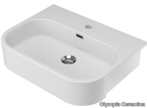 SYNTHESIS ECO - Semi-inset oval ceramic washbasin _ Olympia Ceramica