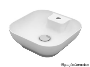 TREND - Countertop square ceramic washbasin _ Olympia Ceramica