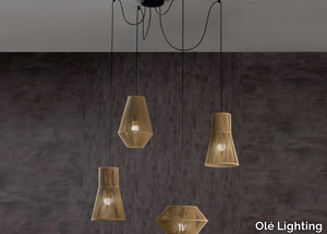 KIT POP-UP - Adjustable LED pendant lamp in rope and metal _ Olé Lighting