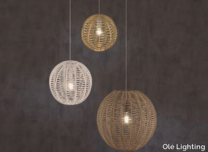 LLUNA - LED handmade rope pendant lamp _ Olé Lighting