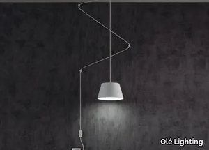 SENTO - LED adjustable pendant lamp with electrical outlets _ Olé Lighting