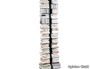 PTOLOMEOX2 - Open freestanding double-sided stainless steel bookcase _ Opinion Ciatti