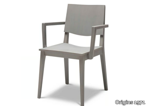 MAXIM 165 - Beech chair with armrests _ Origins 1971