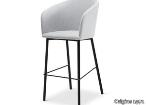 CLAIRE 702 - High upholstered fabric stool with back _ Origins 1971