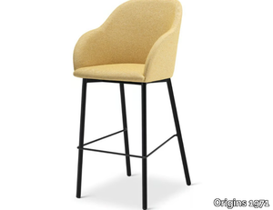 SYLVIE 722 - High upholstered fabric stool with back _ Origins 1971