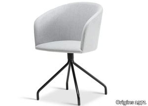 CLAIRE 701 - Swivel upholstered fabric chair with armrests _ Origins 1971