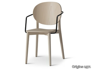 COCO 357 - Stackable beech chair with armrests _ Origins 1971