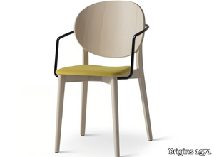 COCO 358 - Stackable beech chair with integrated cushion _ Origins 1971