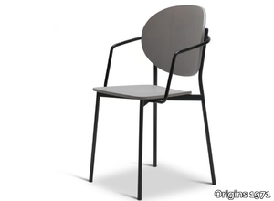 COCO METAL 357-M - Stackable steel chair with armrests _ Origins 1971