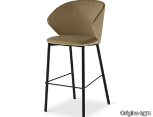 ELLIS 655 - High upholstered velvet stool with back _ Origins 1971