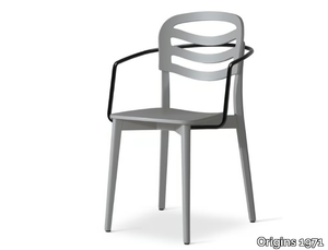 FARAH 312 - Stackable beech chair with armrests _ Origins 1971