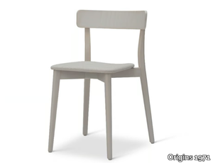 KAT 301 - Stackable beech chair with integrated cushion _ Origins 1971