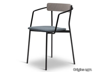 KAT METAL 304-M - Stackable steel chair with armrests _ Origins 1971