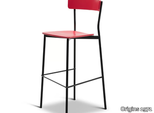 KAT METAL 306-M - High steel stool with back _ Origins 1971